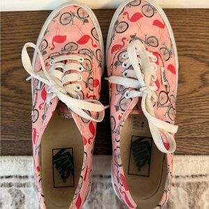 Vans Pink Flamingo Bicycle Print Sneakers